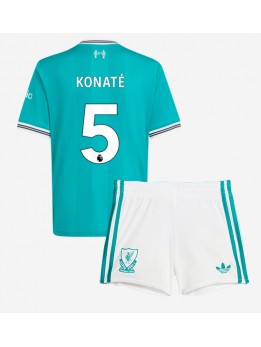 Billige Liverpool Ibrahima Konate #5 Tredjedraktsett Barn 2025-26 Kortermet (+ Korte bukser)